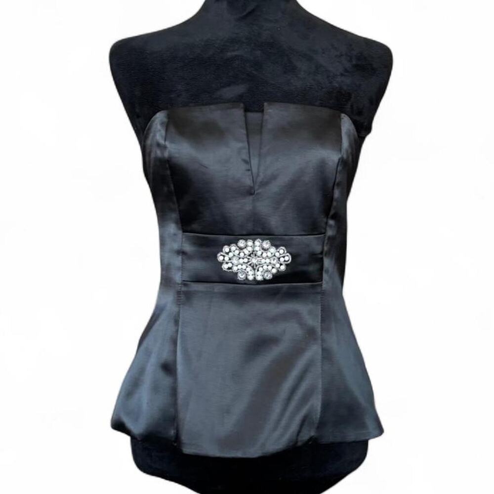 Y2K Venus Black Satin Corset Top Lace Up Back – Goth Bustier M
